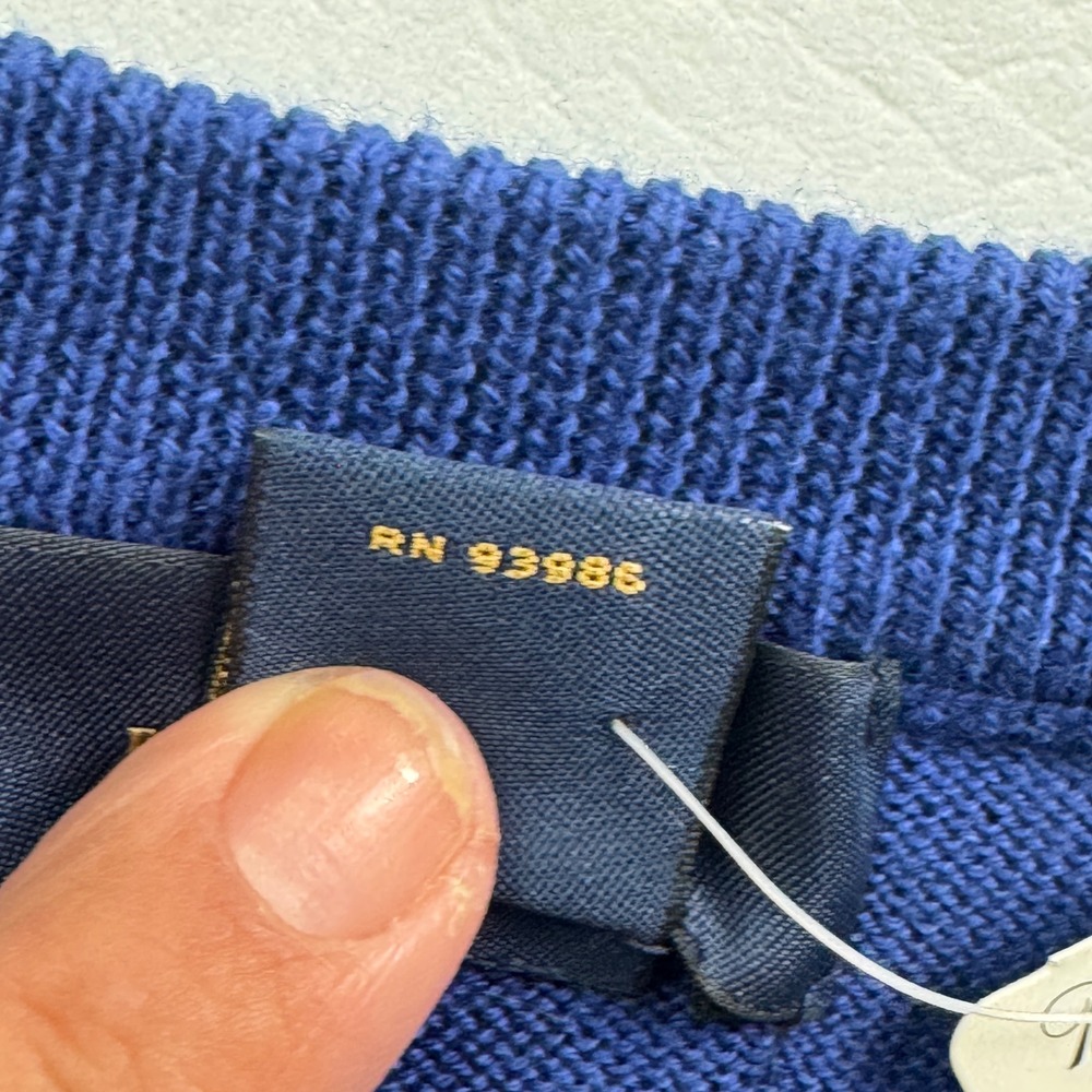 Brooks Brothers 346 Mens Blue Supima Cotton V-Neck Sweater Vest Medium NWT - Picture 4 of 16